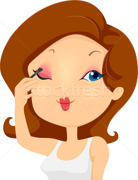 Fille fard à paupières maquillage illustration femme Photo stock © lenm