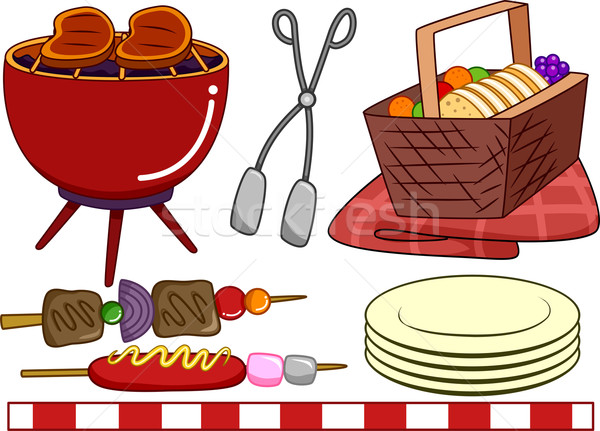 Barbacoa elementos ilustración listo impresión diseno Foto stock © lenm