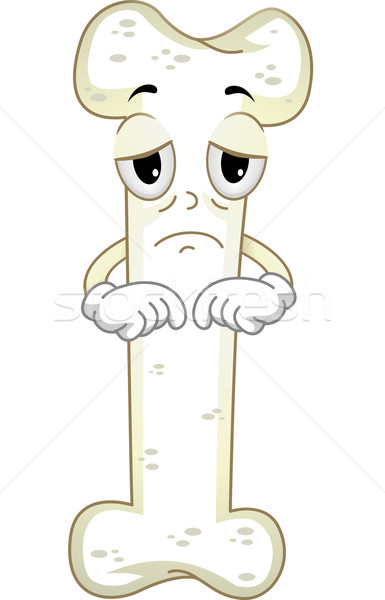 Fraco osso mascote ilustração triste Foto stock © lenm