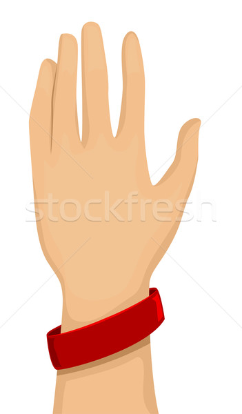 手 手鐲 插圖 臂 紅色 商業照片 © lenm