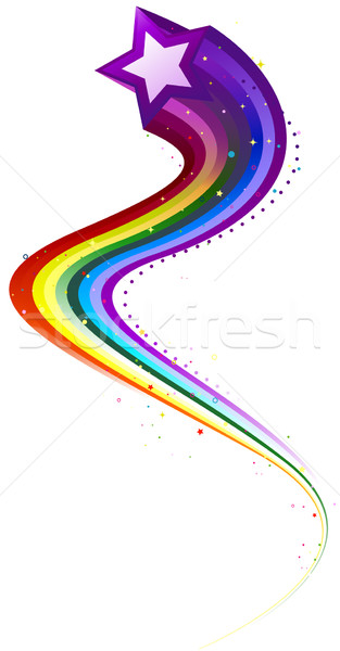 Rainbow star percorso colorato decorativo Foto d'archivio © lenm