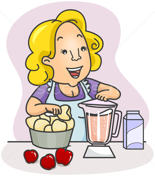 Meyve sallamak örnek kadın süt Stok fotoğraf © lenm