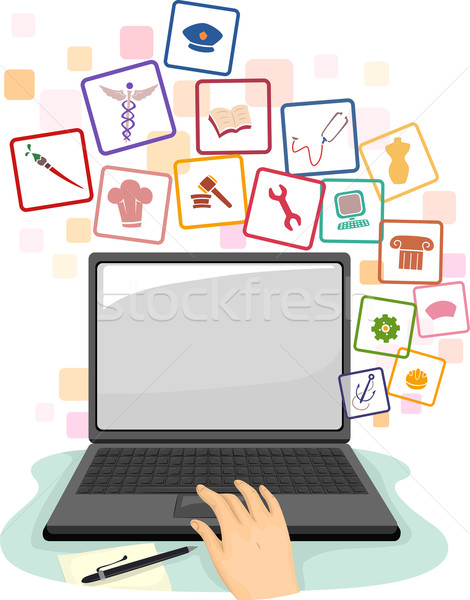 Job Search Laptop Stock photo © lenm