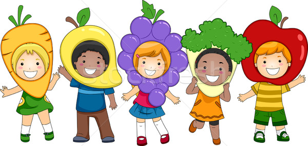 Nutritie Activitate Ilustrare Copii Fructe Legume