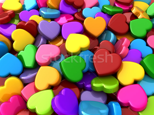 Valentin nap szívek 3d illusztráció színes szeretet rajz Stock fotó © lenm