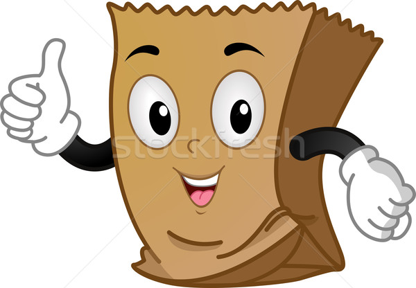 Brown Paper Mascot Stock photo © lenm