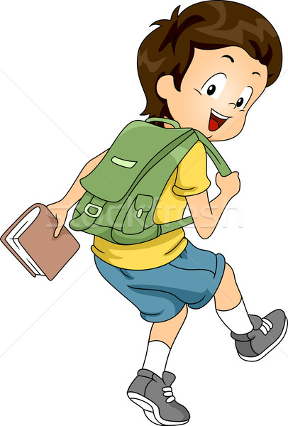 Kid Boy Student with Backpack 2 Stock photo © lenm