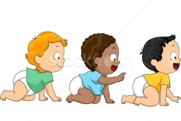 Kruipen baby jongens illustratie kant Stockfoto © lenm
