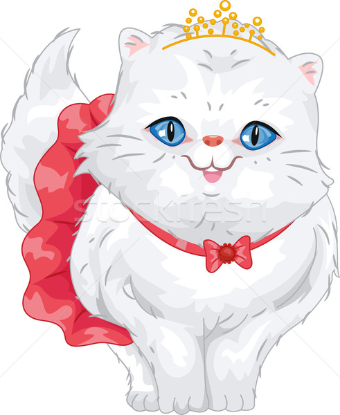 Chat persan tiare illustration cute jupe [[stock_photo]] © lenm