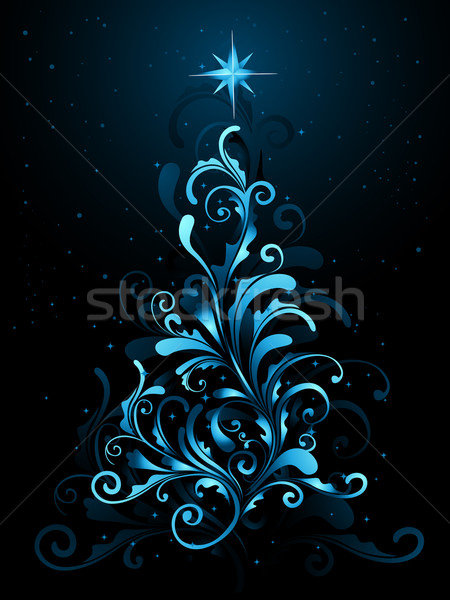 Karácsonyfa terv fémes örvények alakú ahogy Stock fotó © lenm