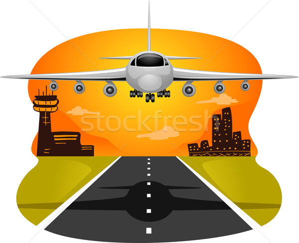 Airplane Landing Stock photo © lenm