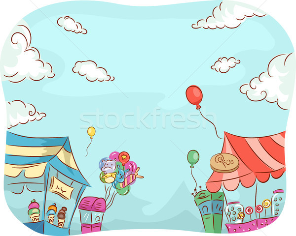 Karneval Laden Waren Illustration Verkauf Stock foto © lenm