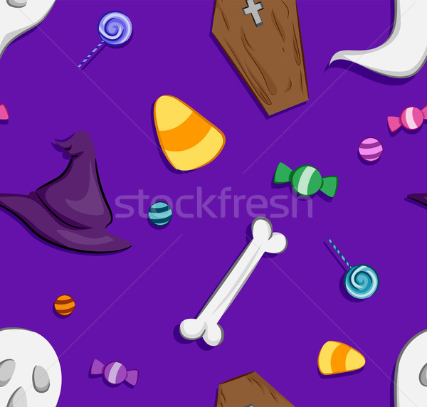 Seamless Halloween Icons Stock photo © lenm