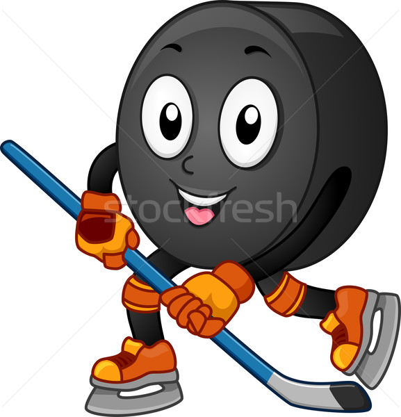 Eishockey Maskottchen Illustration Sport Leichtathletik isoliert Stock foto © lenm