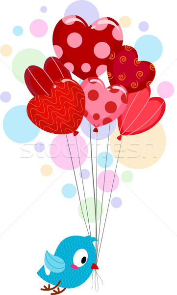 Special livrare ilustrare baloane pasăre Imagine de stoc © lenm