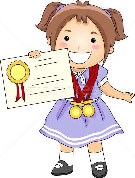 Kid certificat illustration école enfant [[stock_photo]] © lenm