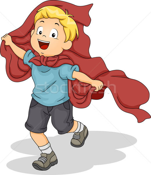 Kid Boy Playing Superhero Stock photo © lenm