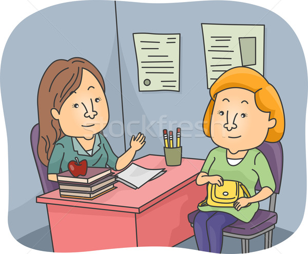 Parent Teacher Talk vector illustration © lenm (#4339333) | Stockfresh