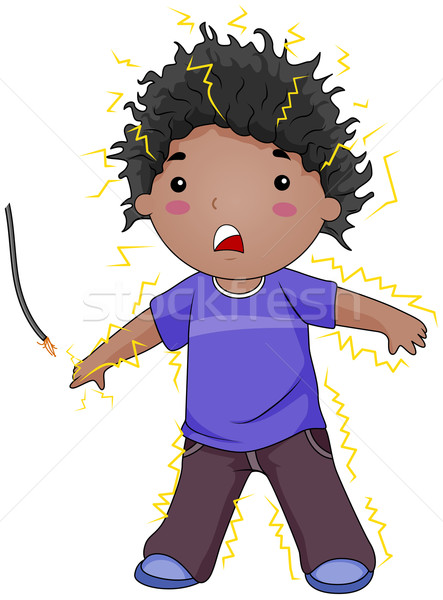 Electrocuted Kid Stock photo © lenm