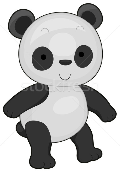 Foto stock: Panda · ilustração · bonitinho · sorrir · animal