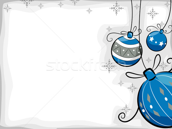 Weihnachten Kugeln Illustration Design Hintergrund blau Stock foto © lenm