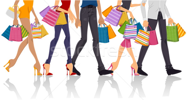 Shopping baisser corps personnes hommes Photo stock © lenm