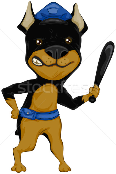 [[stock_photo]]: Garde · doberman · sécurité · animaux · cartoon