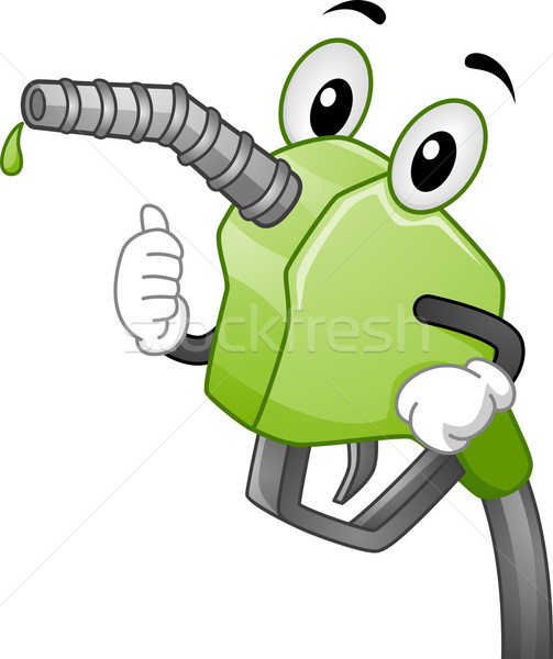 Zielone benzyny maskotka ilustracja pompować uchwyt Zdjęcia stock © lenm