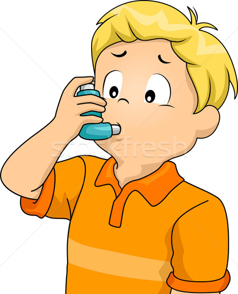 Kid Boy Inhaler Stock photo © lenm