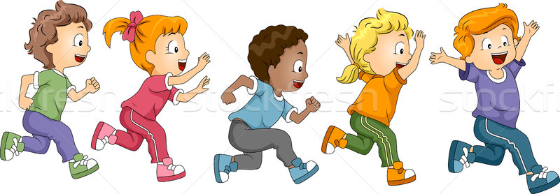 Kinder Marathon Illustration Kinder Kind Studenten Stock foto © lenm