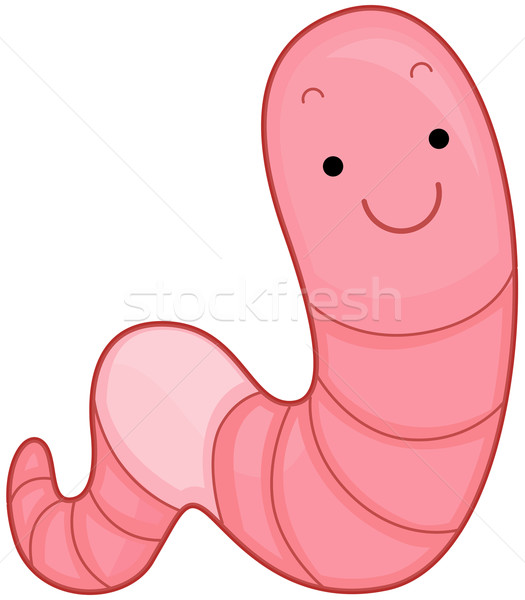 Regenwurm Illustration farbenreich lächelnd glücklich Tier Stock foto © lenm