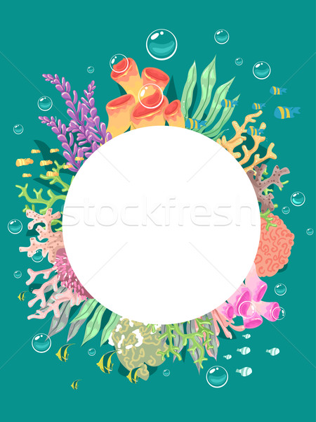 Subacuático marco ilustración resumen mar diseno Foto stock © lenm