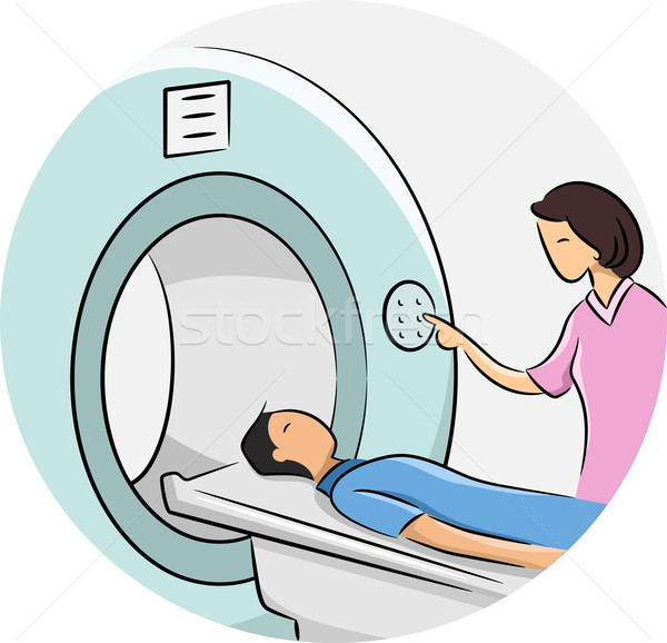 Stockfoto: Radiologie · scannen · illustratie · patiënt · medische · machine