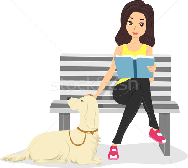 Girl with Pet Stock photo © lenm