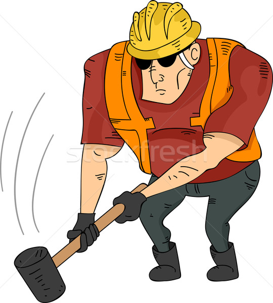 Sledgehammer Man Stock photo © lenm