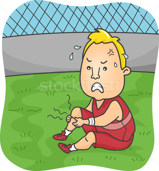 Férfi illusztráció férfi atléta szenvedés láb Stock fotó © lenm