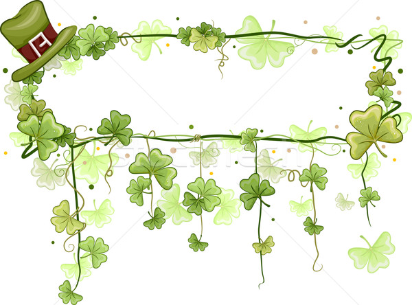 Shamrock winorośli ramki ilustracja święty dzień Zdjęcia stock © lenm