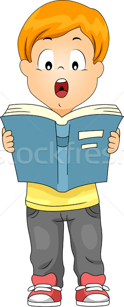 Oral lectura ilustración nino libro fuera Foto stock © lenm