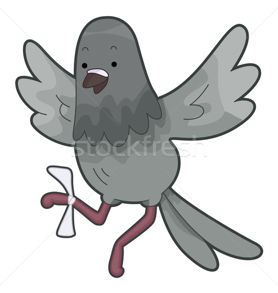 Cute Taube Schreiben Fuß Tier Stock foto © lenm
