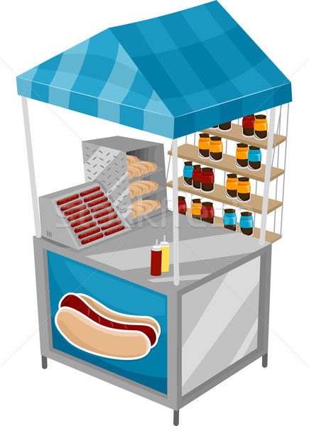 Food Cart Hotdog Stock photo © lenm