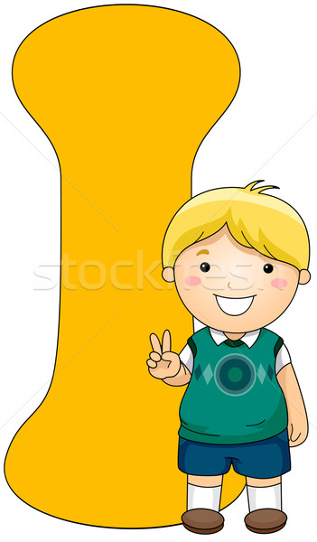 Alfabeto ilustração pequeno menino posando Foto stock © lenm