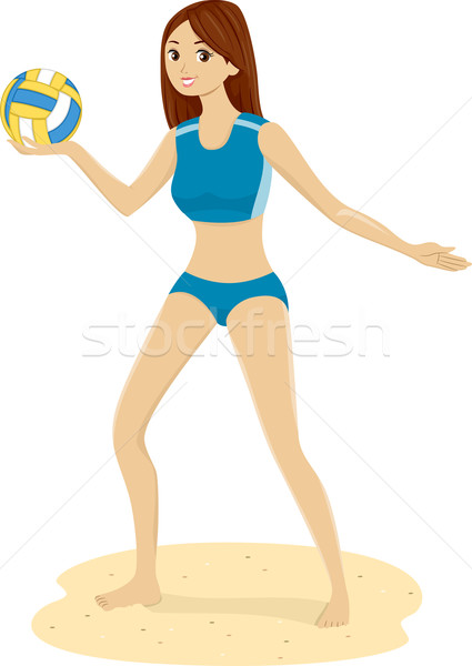Girl Teen Beach Volleybal Stock photo © lenm