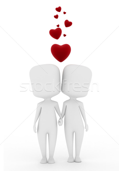 Cuplu dragoste ilustrare 3d om femeie fată Imagine de stoc © lenm