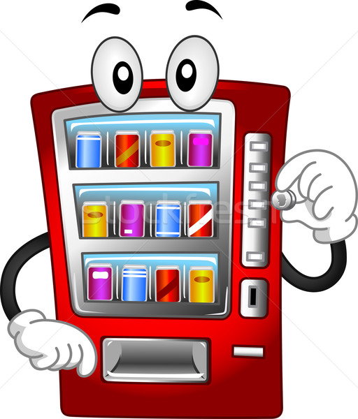 Automaat mascotte illustratie cartoon soda vector Stockfoto © lenm