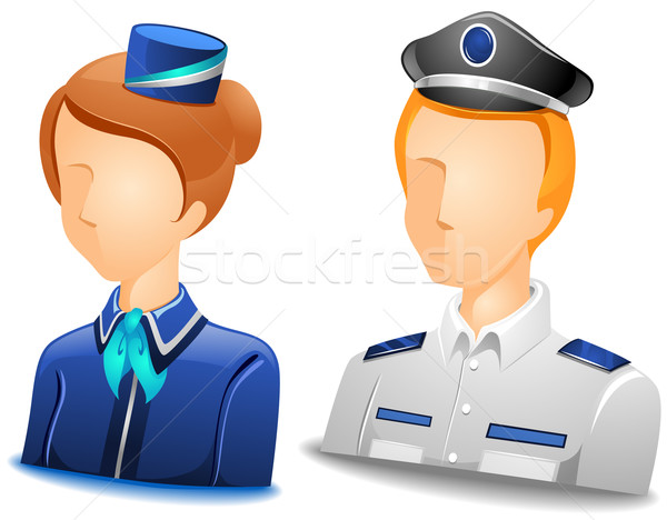 Pilot / Stewardess Avatars Stock photo © lenm