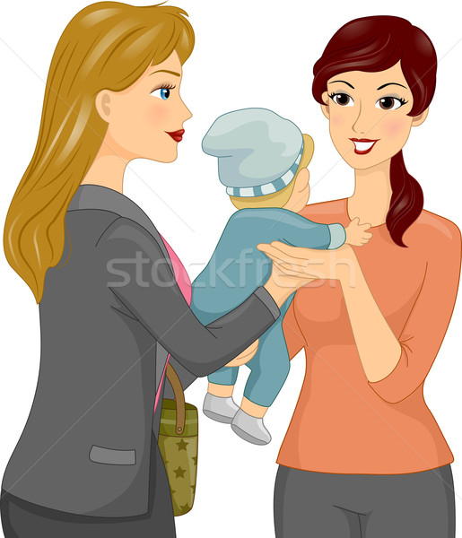 örnek kadın bebek bakıcısı bebek kadın Stok fotoğraf © lenm