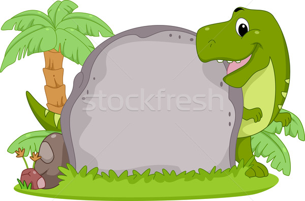 T-Rex Stone Frame Stock photo © lenm