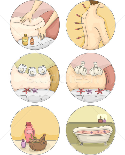 Alternative Medicine Hands Icons Stock photo © lenm