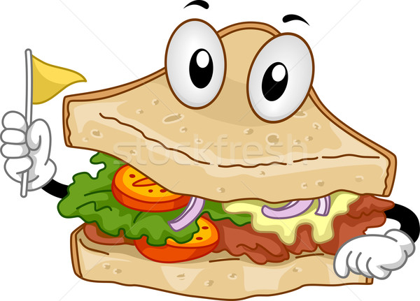 Mascot Clubhouse Sandwich Stock photo © lenm