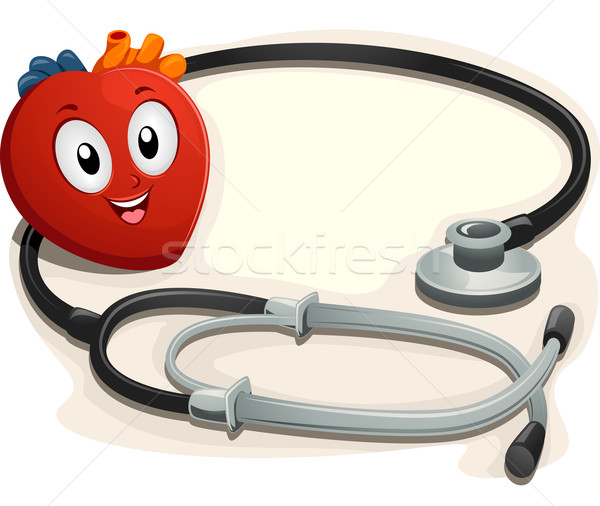 Mascota inimă stetoscop ilustrare şedinţei Imagine de stoc © lenm
